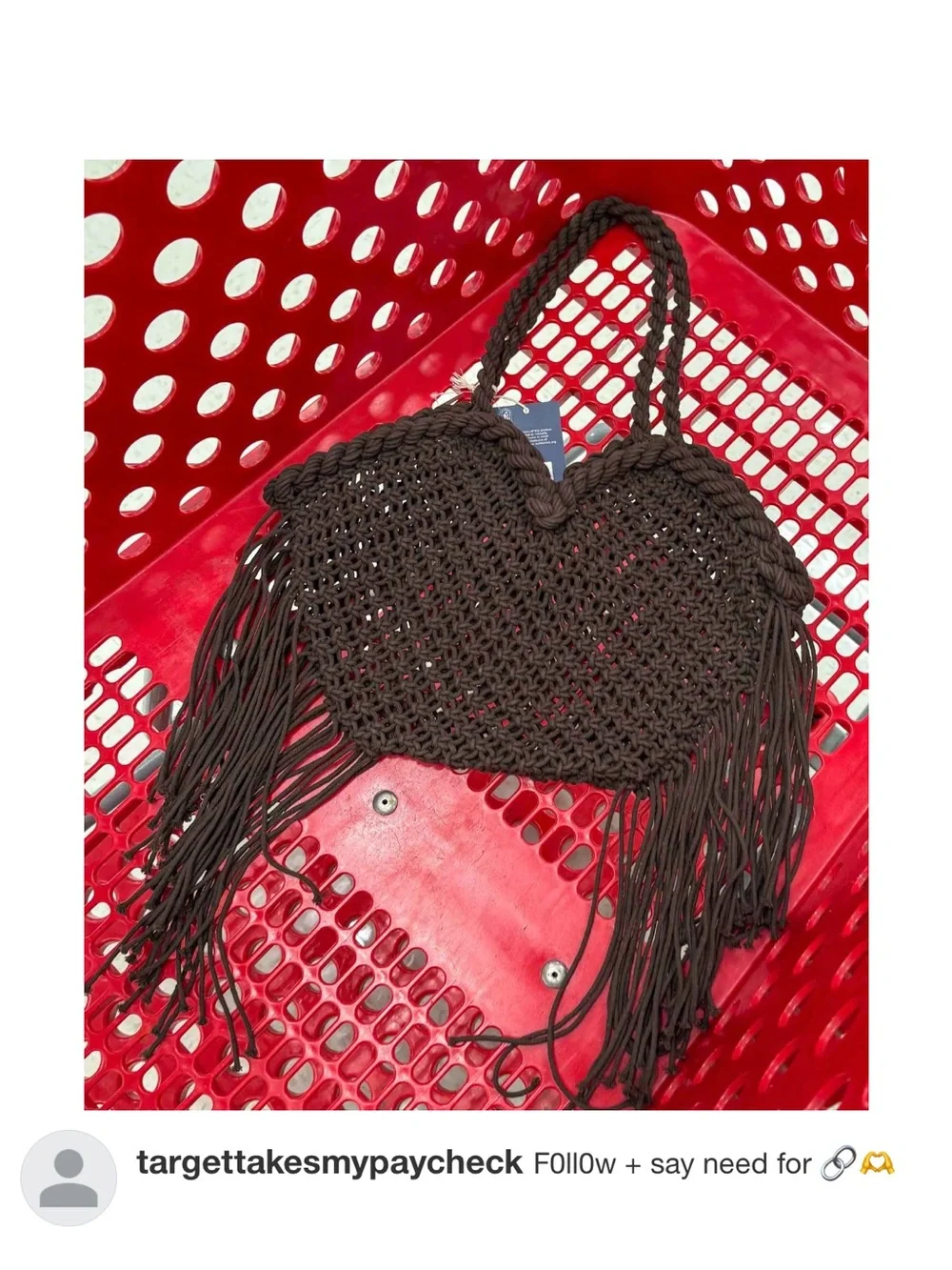 Hand Crafted Cotton Macrame Fringe Tote Bag - Universal Thread™ Brown new